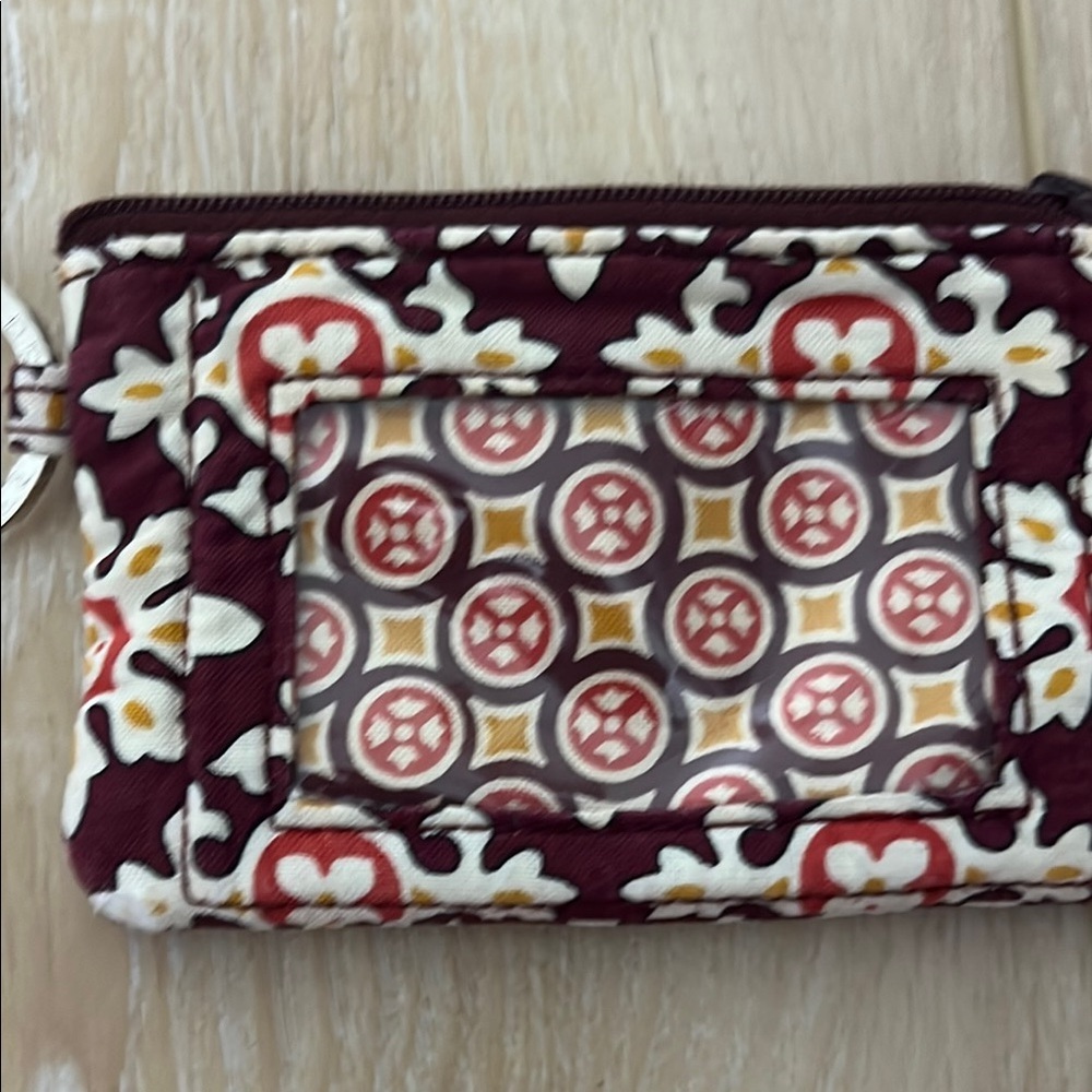Vera Bradley Red and White Patterned Keychain Wallet - Picture 4 of 11